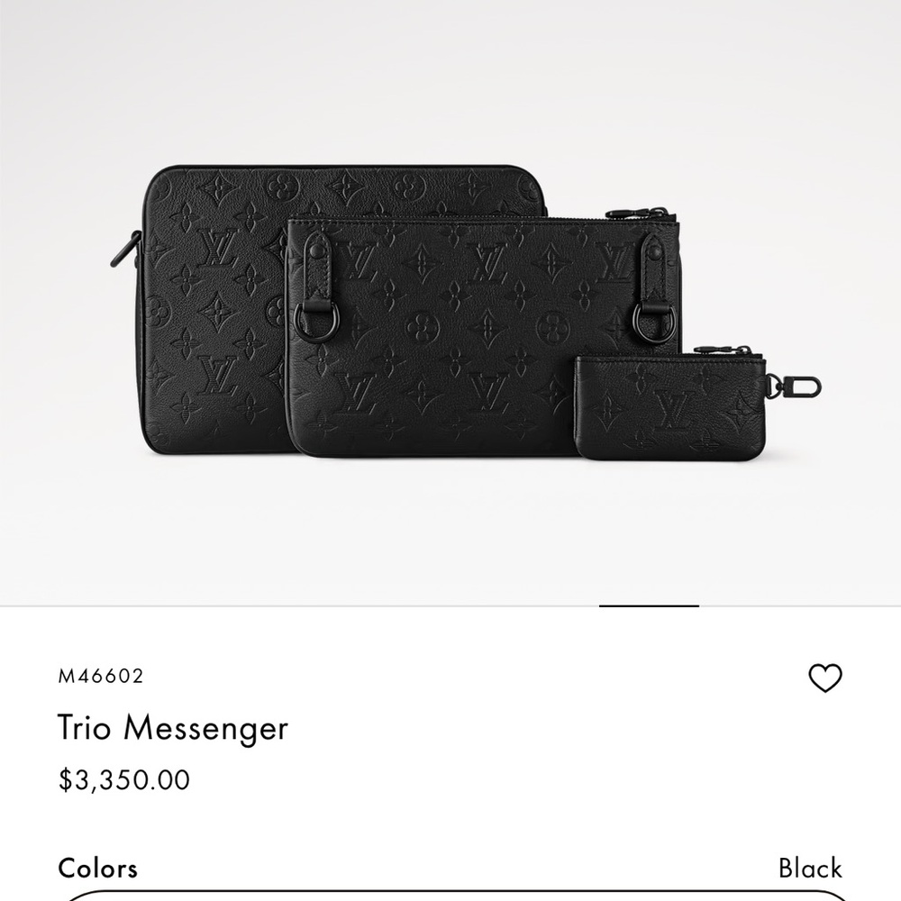 AUTHENTIC Louis Vuitton Black Trio messenger bag